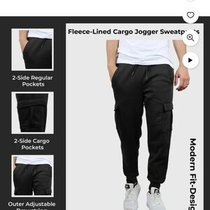 Men's Black Fleece Cargo Joggers